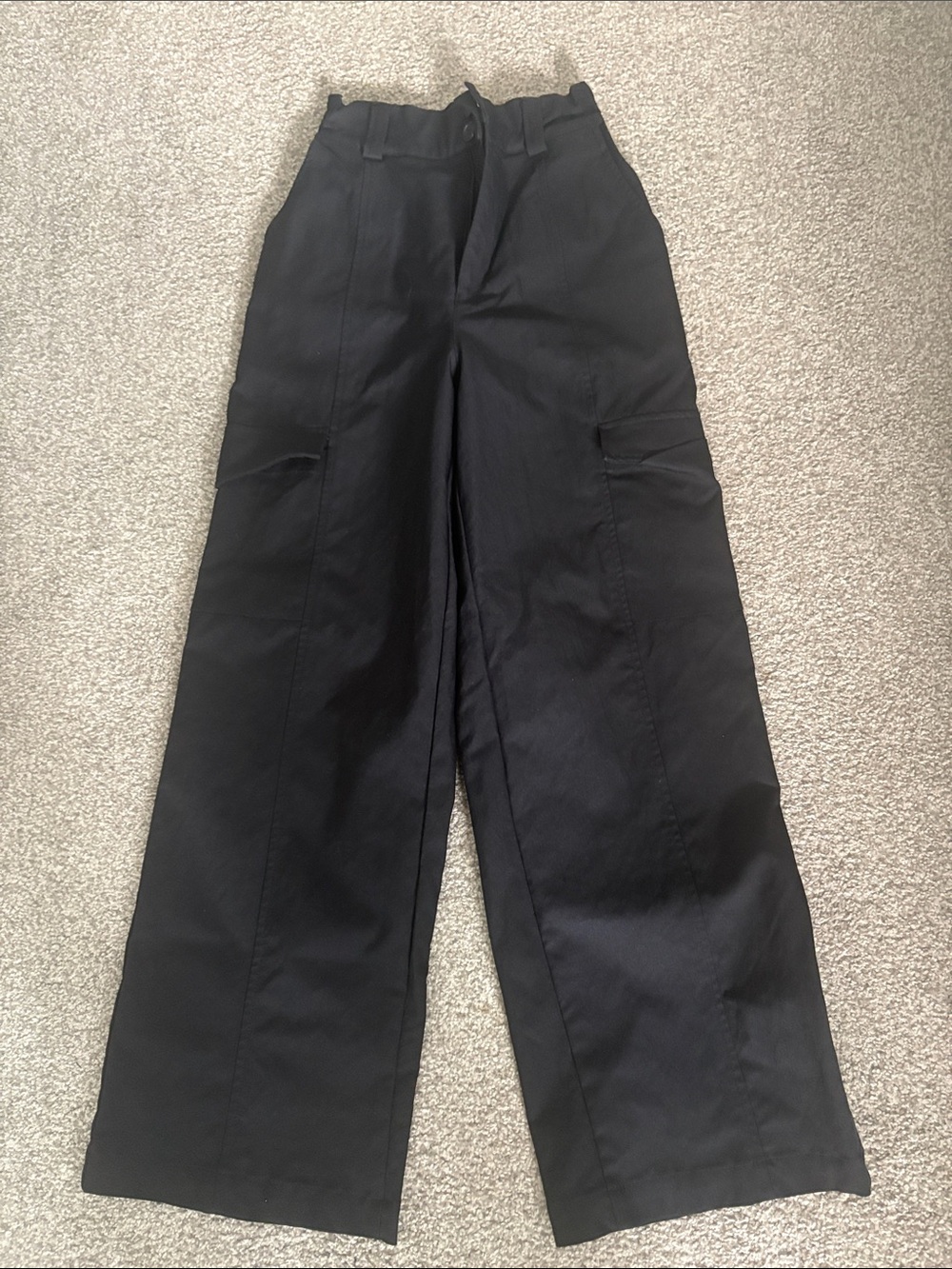 Men's Black Wide-Leg Cargo Pants